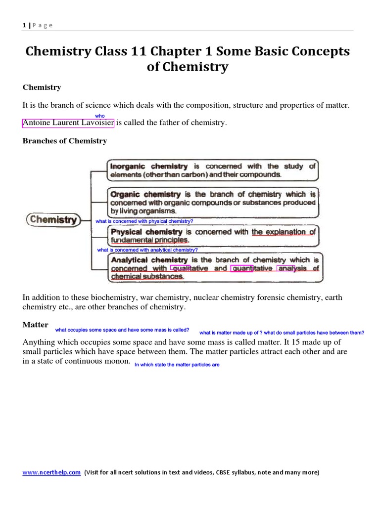 Class 11 Chemistry: Basic Concepts | PDF | Mole (Unit) | Significant ...