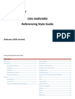 Cdu Harvard Referencing Style Guide: (February 2016 Version)