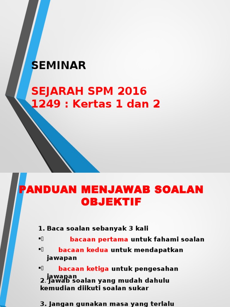 Teknik Menjawab Sejarah Spm Pdf