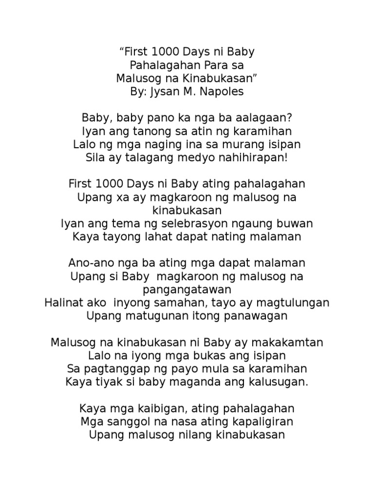 First 1000 Days Ni Baby