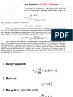 Reading Assignment: Examples:: 10.5, 10.7, 10.8 Fogler