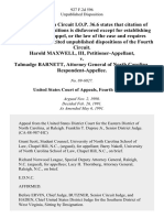 Harold Maxwell, III v. Talmadge Barnett, Attorney General of North Carolina, 927 F.2d 596, 4th Cir. (1991)