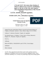 Arvil H. Akers v. Food Lion, Inc., 972 F.2d 338, 4th Cir. (1992)