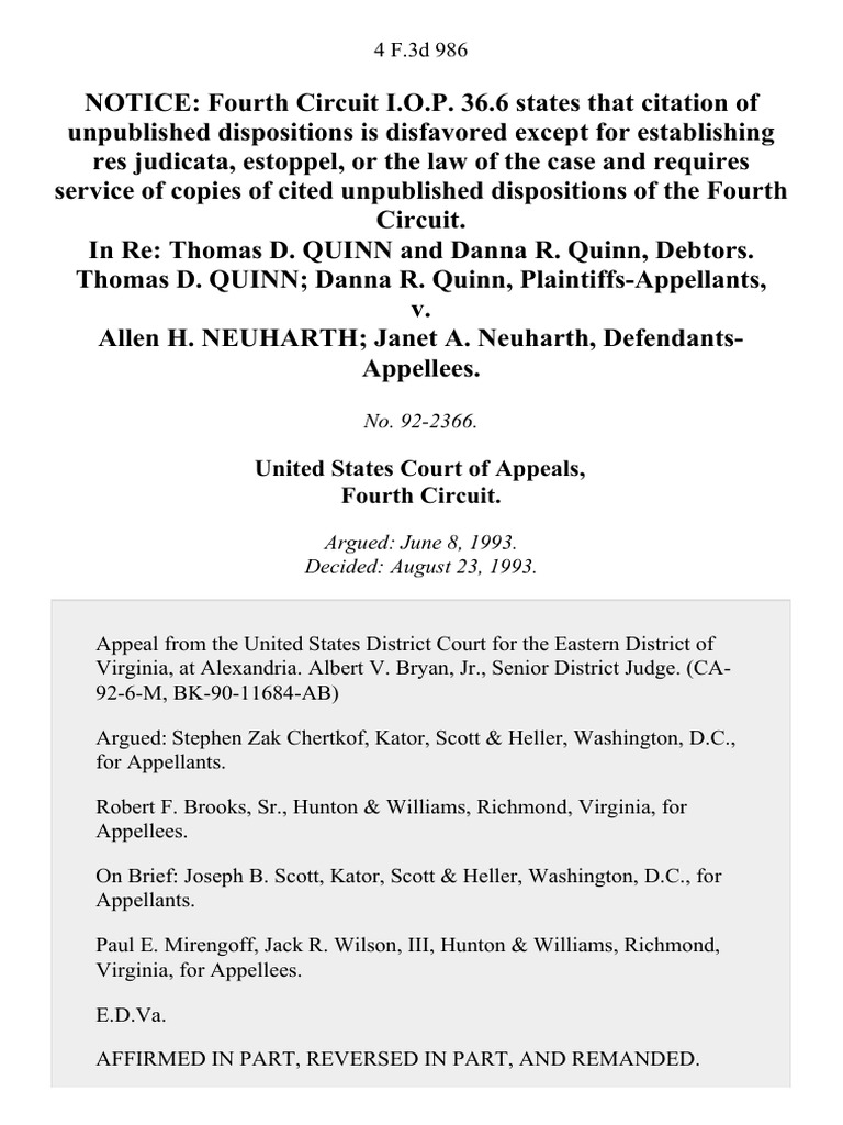 United States Court of Appeals, Fourth Circuit PDF Summary Judgment
