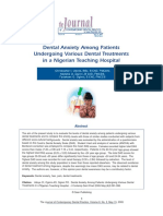 Dental Anxiety Among Patients Undergoing Various Dental Treatments in A Nigerian Teaching Hospital