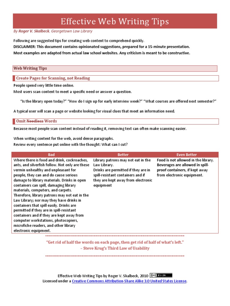 Tips For Effective Web Writing | PDF | Green Building | Lawyer