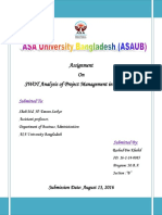 Assignment On SWOT Analysis of Project Management in Bangladesh