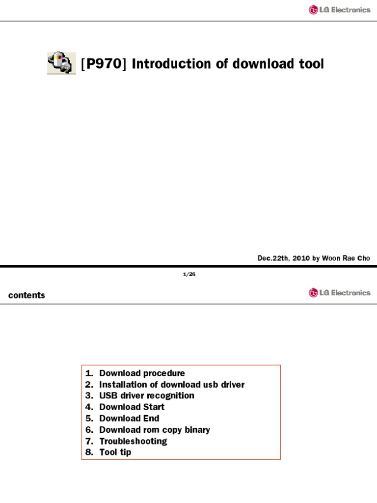 [P970]Download Tool Guide ExternalMode Ver 1.2 20110221.ppt | Booting |  Flash Memory