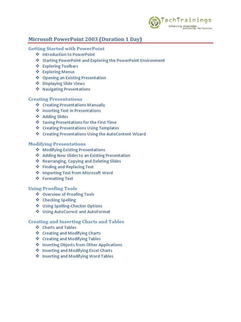 MS Power Point 2003 | PDF | Microsoft Power Point | Microsoft Word