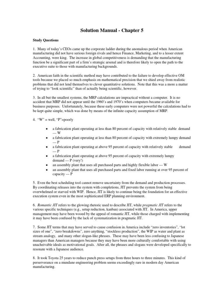 Manufacturing Management Insights | PDF