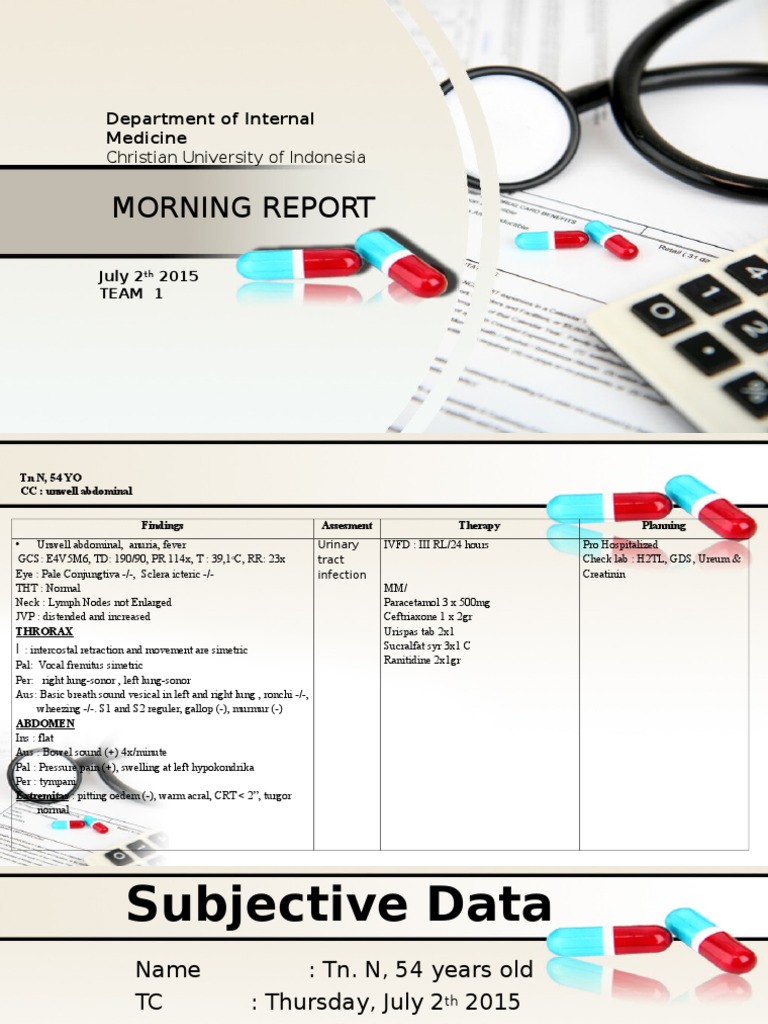 Morning Report: Department of Internal Medicine | PDF | Clinical ...