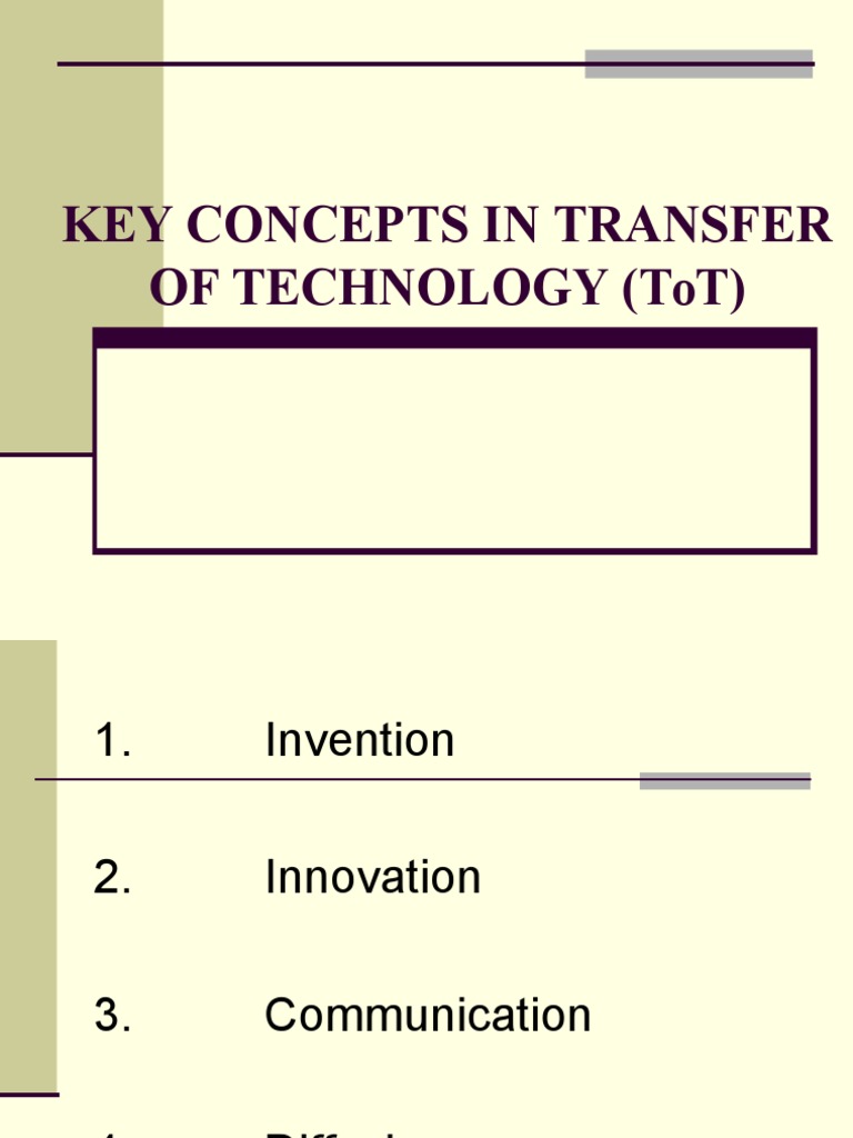 Key Concepts in Technology Transfer | PDF