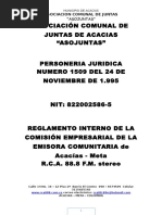 Reglamento Interno Comisión - Modificado