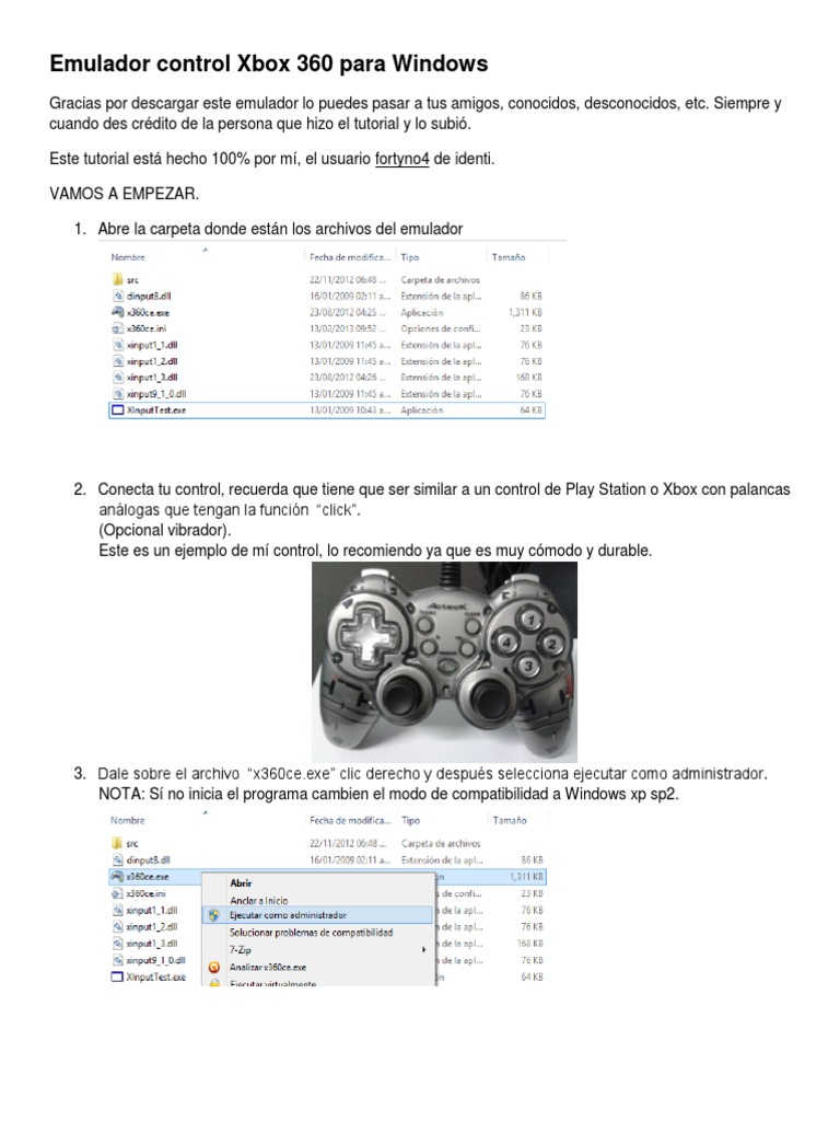Tutorial Control Xbox360 PDF Ventana (informática) Point and Click