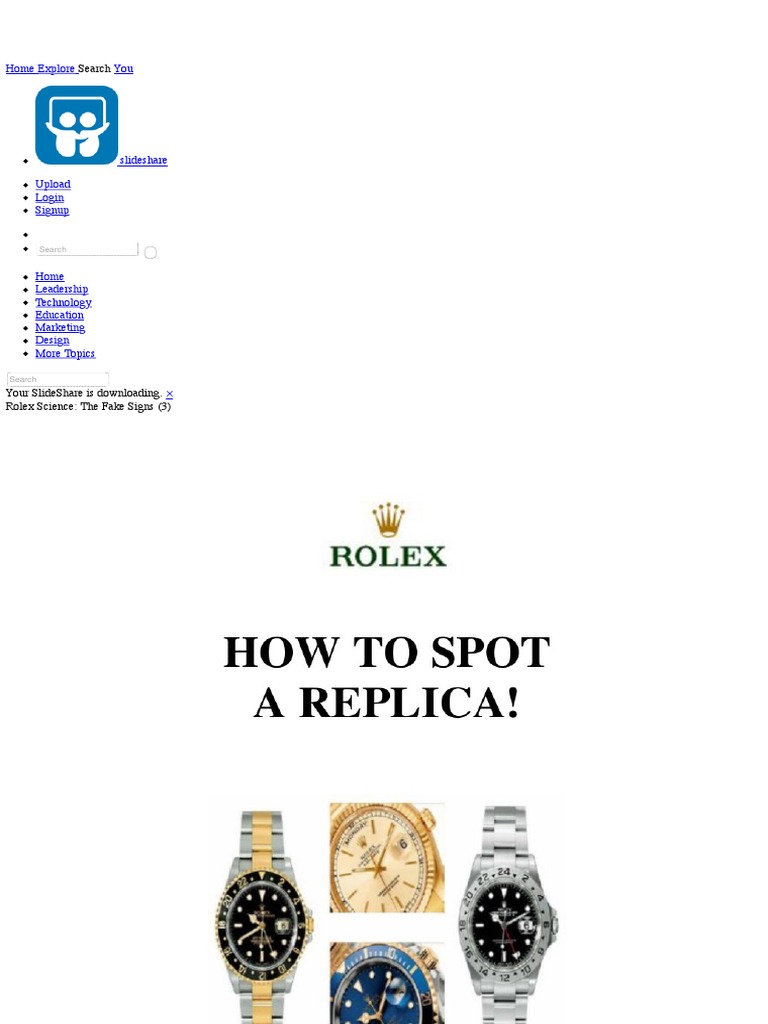 01 Rolex Science: Spotting the Replicas