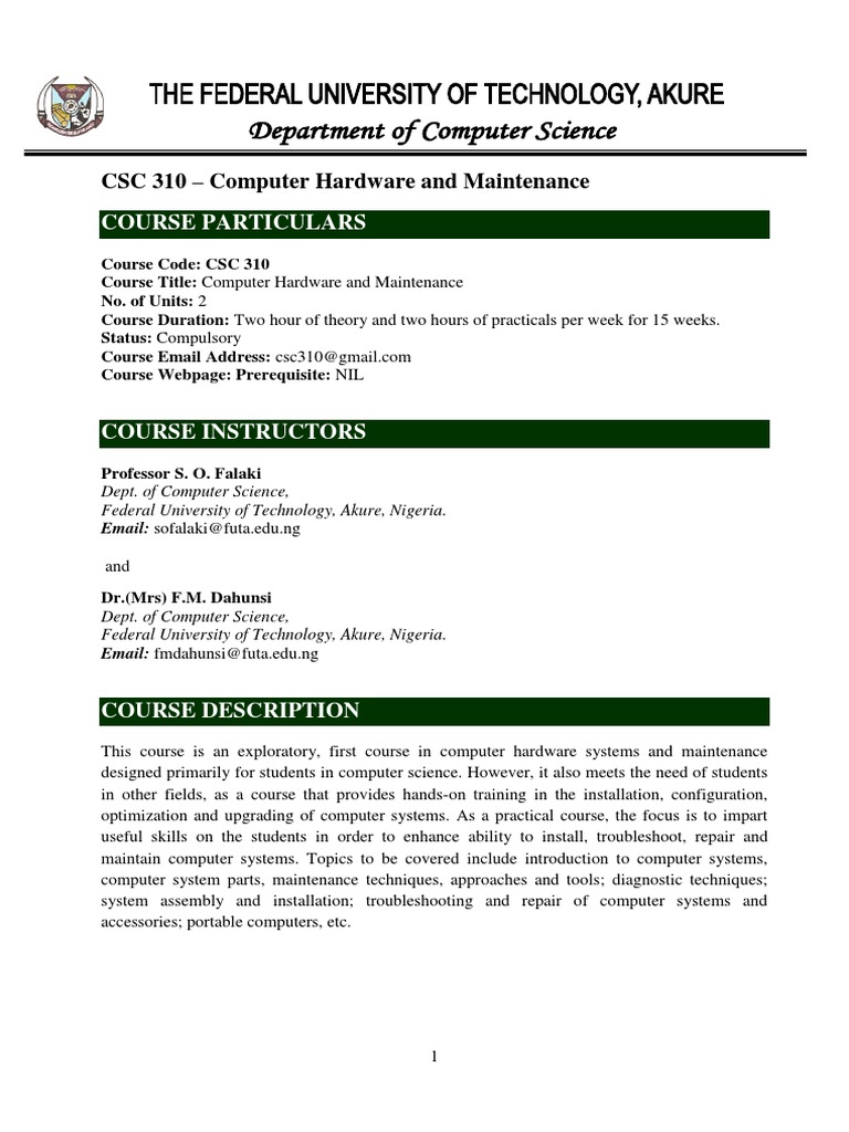 Computer Hardware & Maintenance PDF PDF Computer Security Security