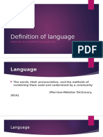 Definition of Language: Presented By: Muhammad Fauzan Bin Aziz