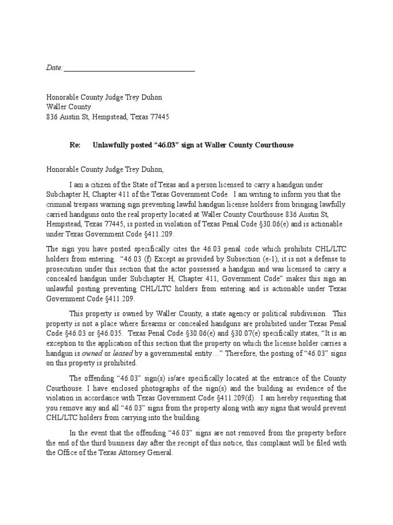 Ccw good cause letter example image