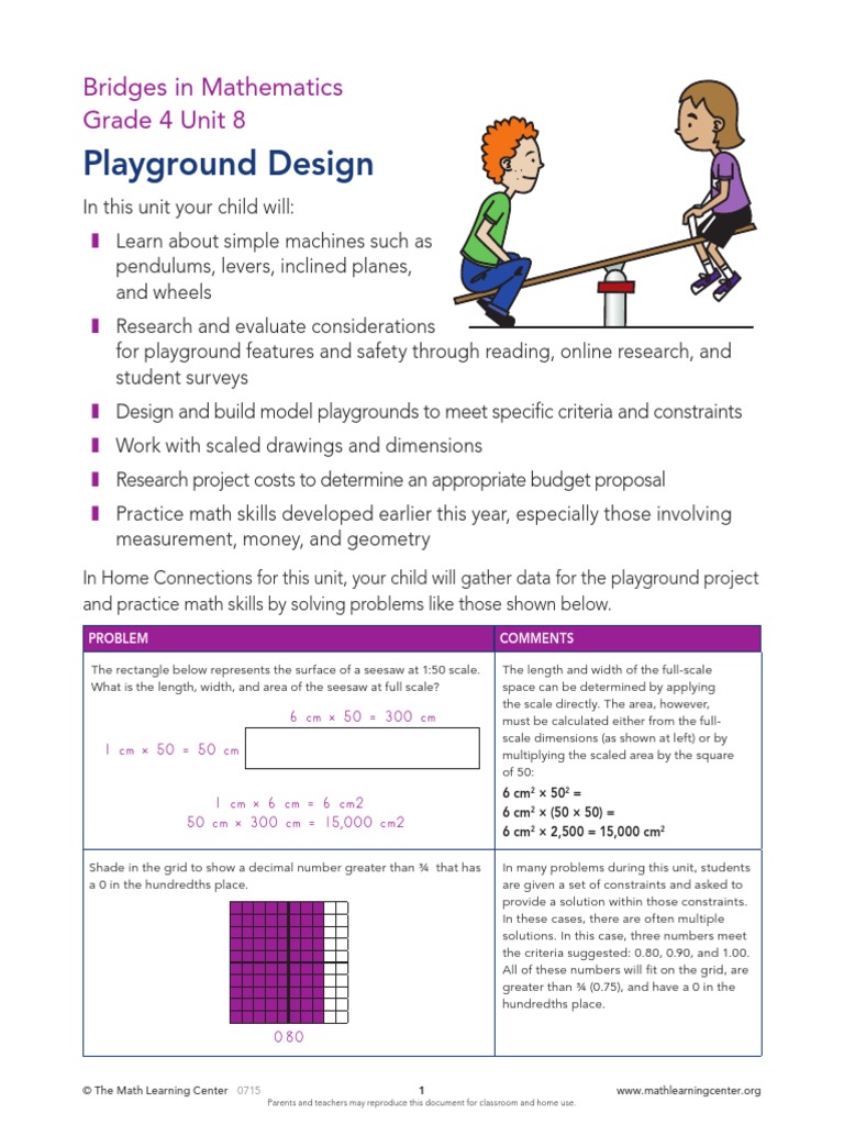 Playground Design Bridges in Mathematics Grade 4 Unit 8 PDF