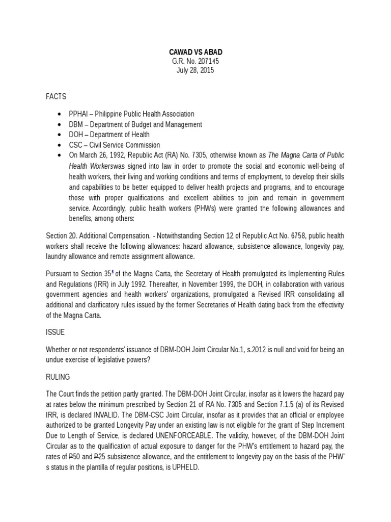 Cawad vs abad digest pdf