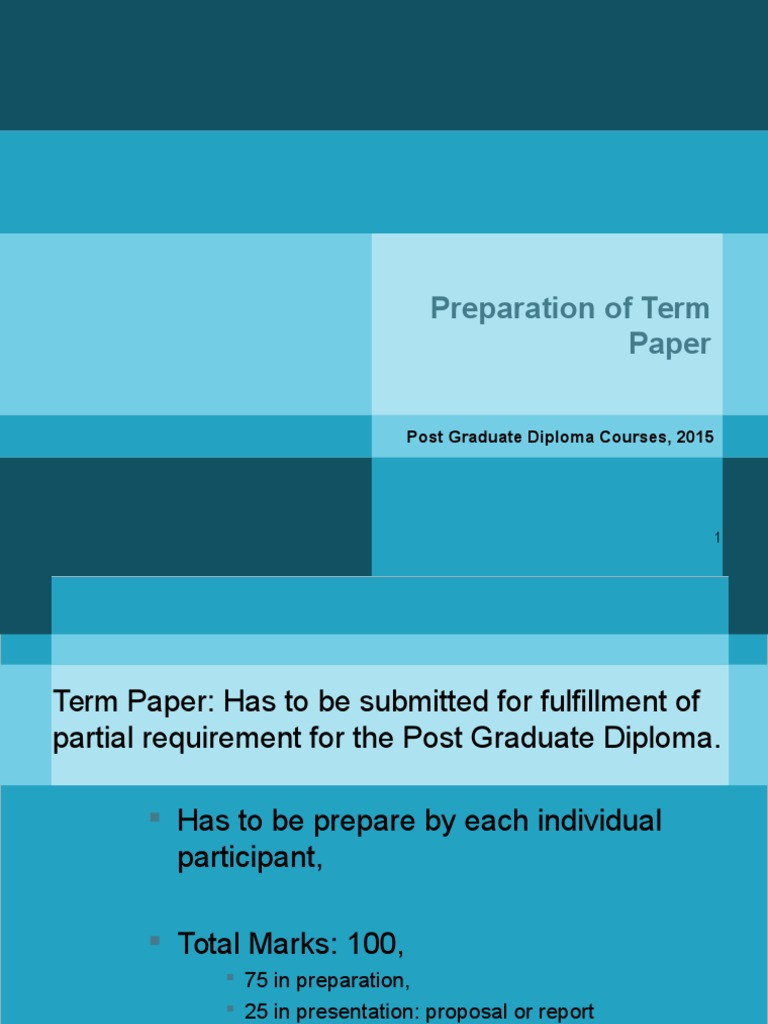 Term Paper Guidelines for Postgraduate Diploma | PDF | Career & Growth ...