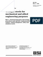 BS 970-1-1991 Specification for Wrought Steels for Mechanical and Allied Engineering Purposes. General Inspection and Testing Procedures and