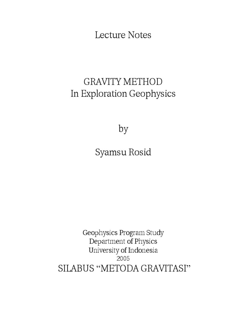 Gravity Notes01 Pdf