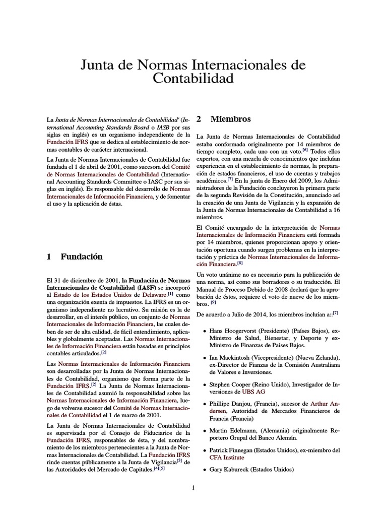 Junta de Normas Internacionales de Contabilidad Corporaciones