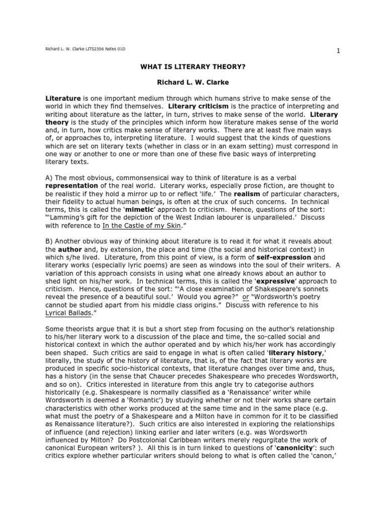 What Is Literary Theory PDF Literary Theory Poetry