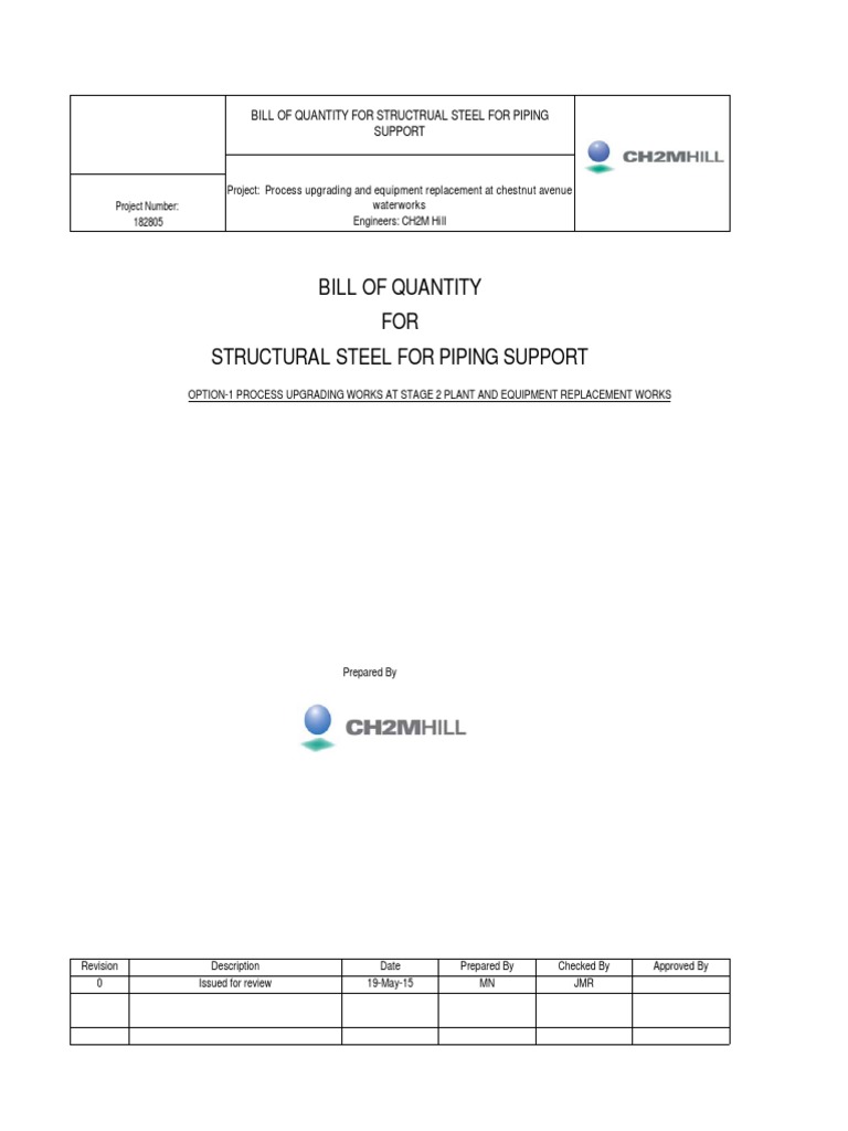 Structural Steel Bill of Quantity for Upgrades | PDF | Structural Steel ...