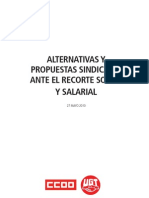 Alternativas Propuestas Sindicales Ante Recorte Social UGT2010