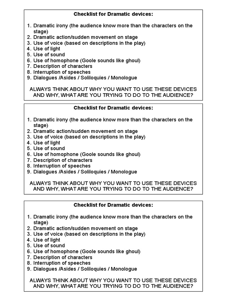 Dramatic Devices in The Play PDF
