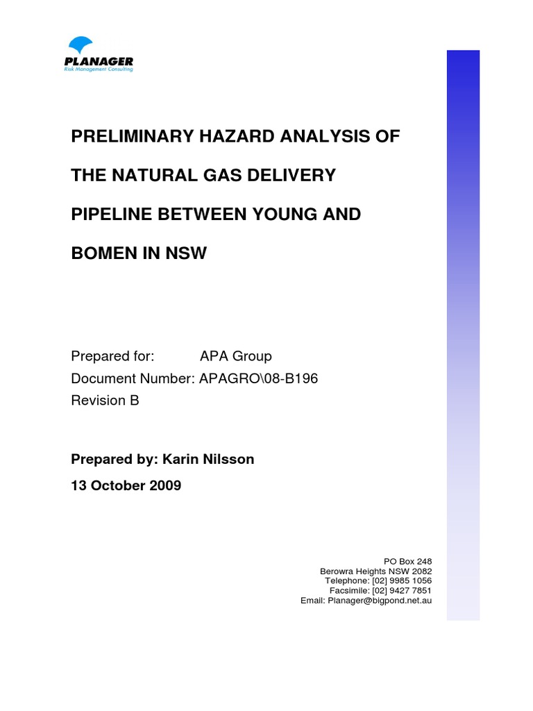 Hazard Analysis of Natural Gas Pipeline | PDF | Pipeline Transport | Risk