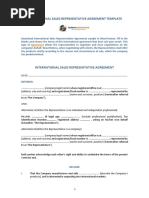 International Sales Representative Agreement Template Sample