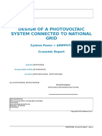 Design of A Photovoltaic System Connected To National Grid: System Power $IMPPOT$ Economic Report