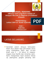 Journal Reading: Efficacy and Long-Term Safety of Dengue Vaccine in Regions of Endemic Disease