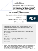 Gary O. Shanks v. Clarence L. Jackson, JR., 936 F.2d 567, 4th Cir. (1991)