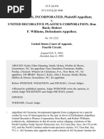 Ag Systems, Incorporated v. United Decorative Plastics Corporation Ron Buck Robert F. Williams, 55 F.3d 970, 4th Cir. (1995)