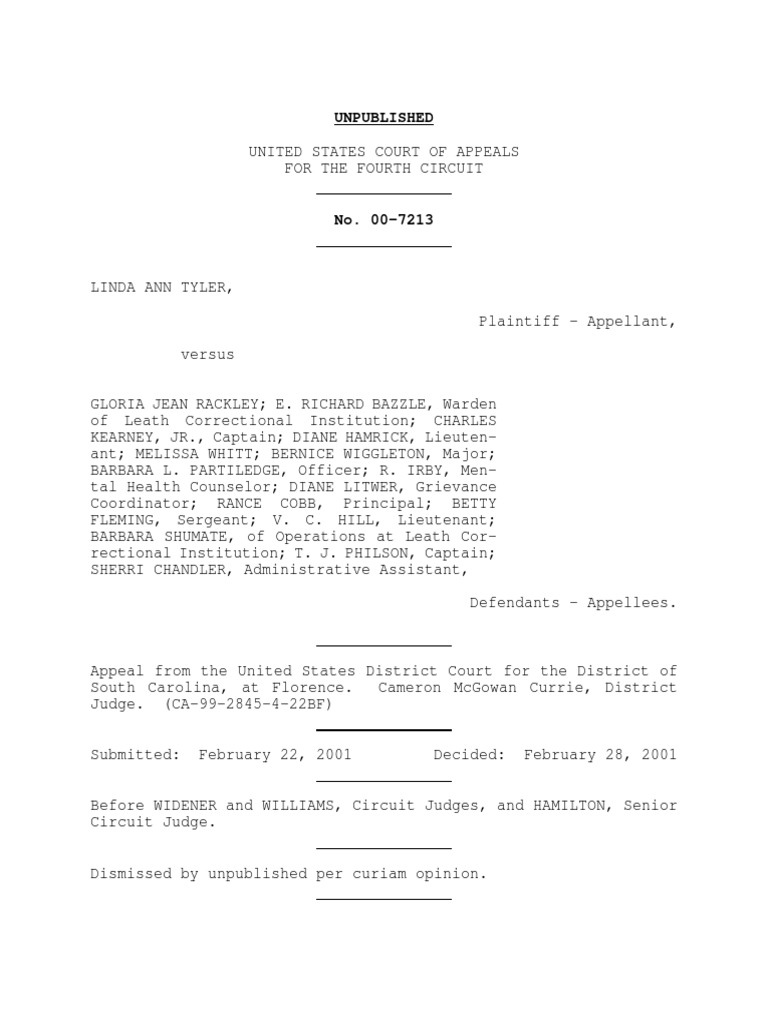 Tyler v. Rackley, 4th Cir. (2001) | PDF