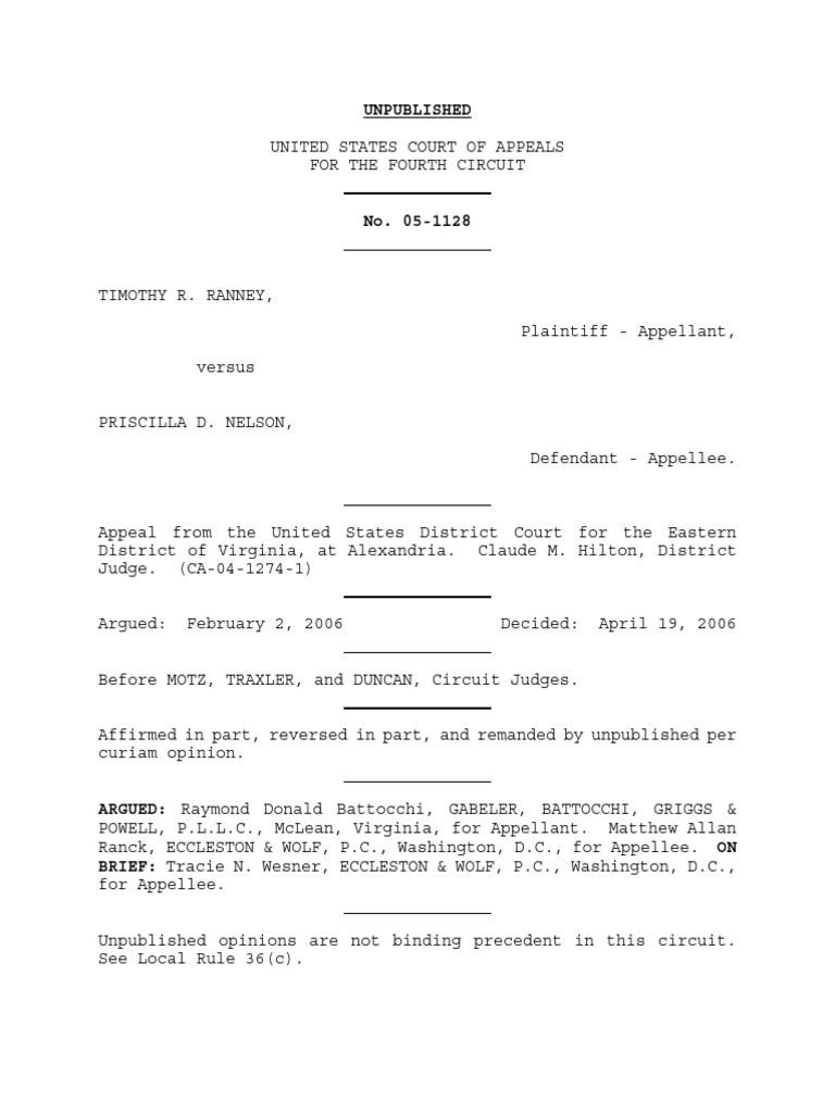 Ranney v. Nelson: Malpractice Appeal Summary | PDF | Res Judicata | Tort