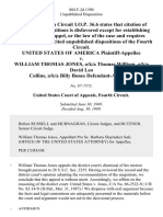 United States v. William Thomas Jones, A/K/A Thomas William, A/K/A David Leo Collins, A/K/A Billy Bones, 884 F.2d 1390, 4th Cir. (1989)