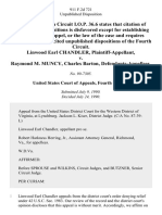 Linwood Earl Chandler v. Raymond M. Muncy, Charles Barton, 911 F.2d 721, 4th Cir. (1990)