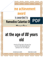 Olivares Grand Reunion Certificate With Picture