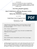 John A. Haynes v. John P. Hartman John Doe Merchant Laurine Carmichael Shirley Doe, 17 F.3d 1433, 4th Cir. (1994)