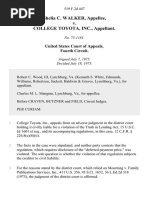 Shelia C. Walker v. College Toyota, Inc., 519 F.2d 447, 4th Cir. (1975)