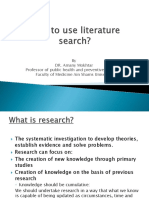 How to Use Literature Search by Dr Amany Mokhtar