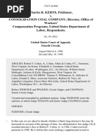 Charles R. Kerns v. Consolidation Coal Company Director, Office of Workers' Compensation Programs, United States Department of Labor, 176 F.3d 802, 4th Cir. (1999)
