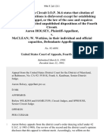 Aaron Holsey v. McClean W. Watkins, in Their Individual and Official Capacities, 996 F.2d 1211, 4th Cir. (1993)