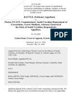 Ernest Battle v. Parker Evatt, Commissioner, South Carolina Department of Corrections Travis Medlock, Attorney General of The State of South Carolina, 23 F.3d 399, 4th Cir. (1994)