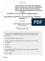 United States v. Jorge Ortega-Benitez, A/K/A Jorge Ortega, 991 F.2d 792, 4th Cir. (1993)